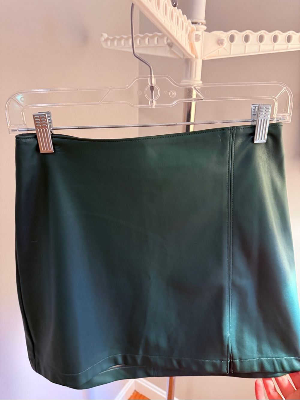 Hollister Deep Green Faux Leather Mini Skirt